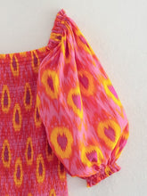 Load image into Gallery viewer, Red Print Smocked Midi Dress