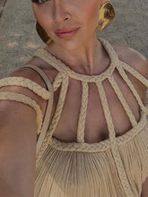 Load image into Gallery viewer, Modern Draped Braids Cover Up Maxi Dress