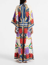 Load image into Gallery viewer, Elegant Ethnic Floral Print Long Sleeves Maxi Dress