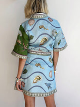 Load image into Gallery viewer, Sophisticated Ocean Biology Printed Buttons Down Mini Dress