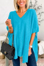 Load image into Gallery viewer, Classic V Neck Loose Fit Solid Poncho Sweater