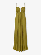 Load image into Gallery viewer, Stylish Spaghetti Straps Metal Hollow Out Pleated A-line Maxi Dress