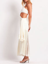 Load image into Gallery viewer, Glamorous One Shoulder Cutout Fringe Midi Dress