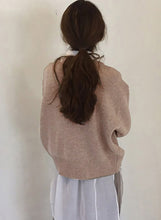 Load image into Gallery viewer, Irregular Buttons Down Dropped Shoulder Long Sleeve Knitted Cardigan