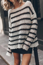 Load image into Gallery viewer, Time for Warmer Layers Fluffy Stripes Relaxed Knit Sweater