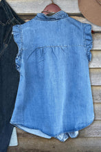 Load image into Gallery viewer, Casual Ruffle Denim Top