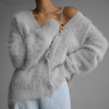 Load image into Gallery viewer, Loose Buttons Down Mohair Cardigan