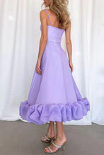 Load image into Gallery viewer, Straps Sleeveless A-line Shirring Hem Party Midi Dress