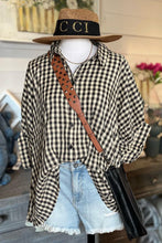 Load image into Gallery viewer, Oversized Casual Check Blouse
