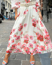 Load image into Gallery viewer, Floral Long Sleeves Midi Two Piece Dress