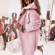 Load image into Gallery viewer, Buckle Hooded Collar Sweater Cardigan Outerwear