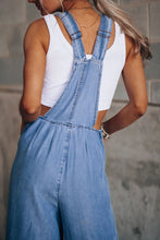 Load image into Gallery viewer, Strappy Wide Leg Denim Pants Overall