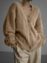 Load image into Gallery viewer, Loose Buttons Down Mohair Cardigan