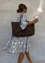 Load image into Gallery viewer, Boho Printed V-neck Bell Sleeves Tiered Loose Mini Dress