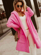 Load image into Gallery viewer, Large Long Simply Live Hooded Cardigan