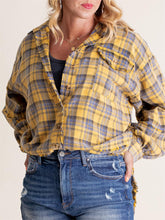 Load image into Gallery viewer, Plaid Buttons Down Long Sleeves Shirt