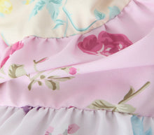 Load image into Gallery viewer, Colorblock Multi Floral Print Straps Mini Dress