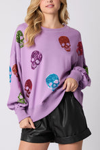 Load image into Gallery viewer, Halloween Skull Sequin Loose Casual Sweatshirt
