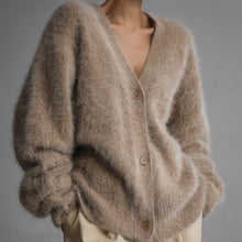 Load image into Gallery viewer, Loose Buttons Down Mohair Cardigan