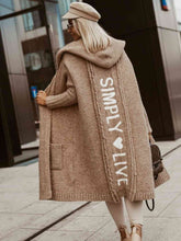 Load image into Gallery viewer, Large Long Simply Live Hooded Cardigan