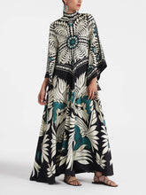 Load image into Gallery viewer, Loose Long Sleeves Unique Printed Maxi Dress