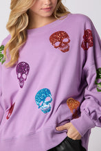 Load image into Gallery viewer, Halloween Skull Sequin Loose Casual Sweatshirt