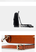 Load image into Gallery viewer, Vintage Black School Leather Backback For Women