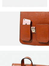 Load image into Gallery viewer, Vintage Black School Leather Backback For Women