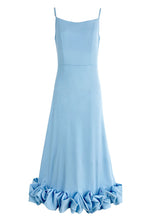 Load image into Gallery viewer, Straps Sleeveless A-line Shirring Hem Party Midi Dress