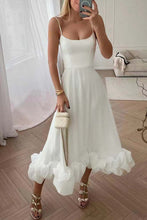 Load image into Gallery viewer, Straps Sleeveless A-line Shirring Hem Party Midi Dress