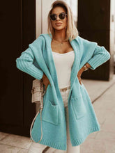 Load image into Gallery viewer, Large Long Simply Live Hooded Cardigan