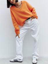 Load image into Gallery viewer, V Neck Long Sleeve Loose Knit Sweater