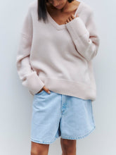 Load image into Gallery viewer, V Neck Long Sleeve Loose Knit Sweater