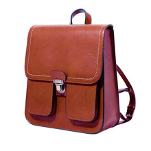 Load image into Gallery viewer, Vintage Black School Leather Backback For Women