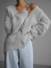 Load image into Gallery viewer, Loose Buttons Down Mohair Cardigan