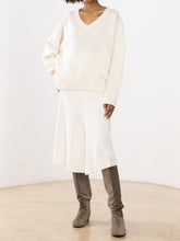 Load image into Gallery viewer, V Neck Long Sleeve Loose Knit Sweater