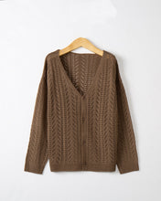 Load image into Gallery viewer, Pink V-neck Long Sleeve Buttons Down Sweater