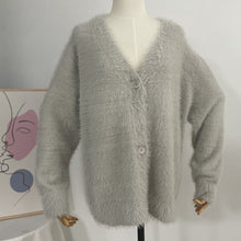Load image into Gallery viewer, Loose Buttons Down Mohair Cardigan