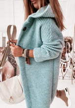 Load image into Gallery viewer, Buckle Hooded Collar Sweater Cardigan Outerwear