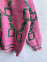 Load image into Gallery viewer, Contrast Letters Single-breasted Long-sleeved Knitted Cardigan