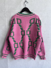 Load image into Gallery viewer, Contrast Letters Single-breasted Long-sleeved Knitted Cardigan