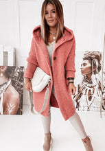 Load image into Gallery viewer, Buckle Hooded Collar Sweater Cardigan Outerwear