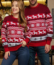 Load image into Gallery viewer, Reindeer Snowflake Couple Christmas Ugly Sweater
