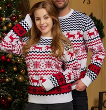 Load image into Gallery viewer, Reindeer Snowflake Couple Christmas Ugly Sweater