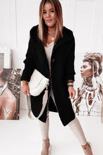 Load image into Gallery viewer, Buckle Hooded Collar Sweater Cardigan Outerwear