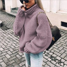 Load image into Gallery viewer, Casual Solid Long Sleeves Turtleneck Sweater
