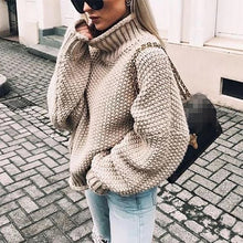 Load image into Gallery viewer, Casual Solid Long Sleeves Turtleneck Sweater