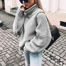 Load image into Gallery viewer, Casual Solid Long Sleeves Turtleneck Sweater