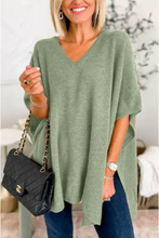 Load image into Gallery viewer, Classic V Neck Loose Fit Solid Poncho Sweater
