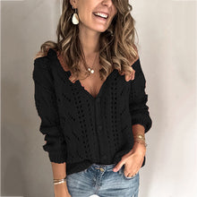 Load image into Gallery viewer, Pink V-neck Long Sleeve Buttons Down Sweater